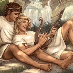 Achilles & Patroclus - 6x9 Print, Semi-Gloss Cardstock
