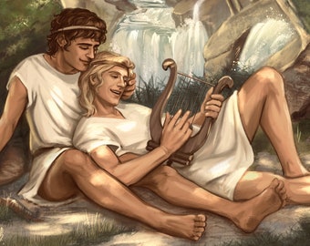 Achilles & Patroclus - 6x9 Print, Semi-Gloss Cardstock