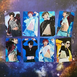 BTS Jungkook abs metallic shimmer hologram photocards