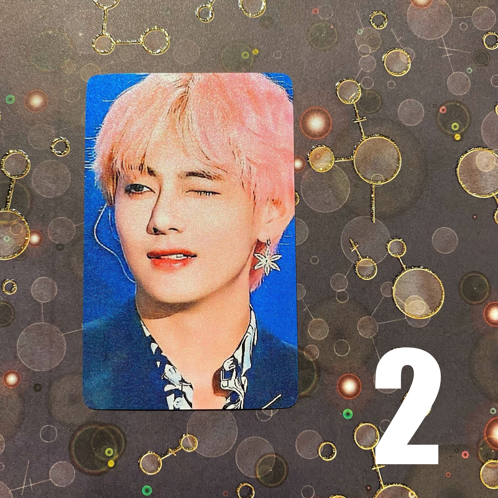 BTS V Kim Taehyung metallic shimmer photocards Set 4 | Etsy