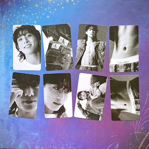 BTS Jungkook Calvin Klein metallic shimmer hologram photocards