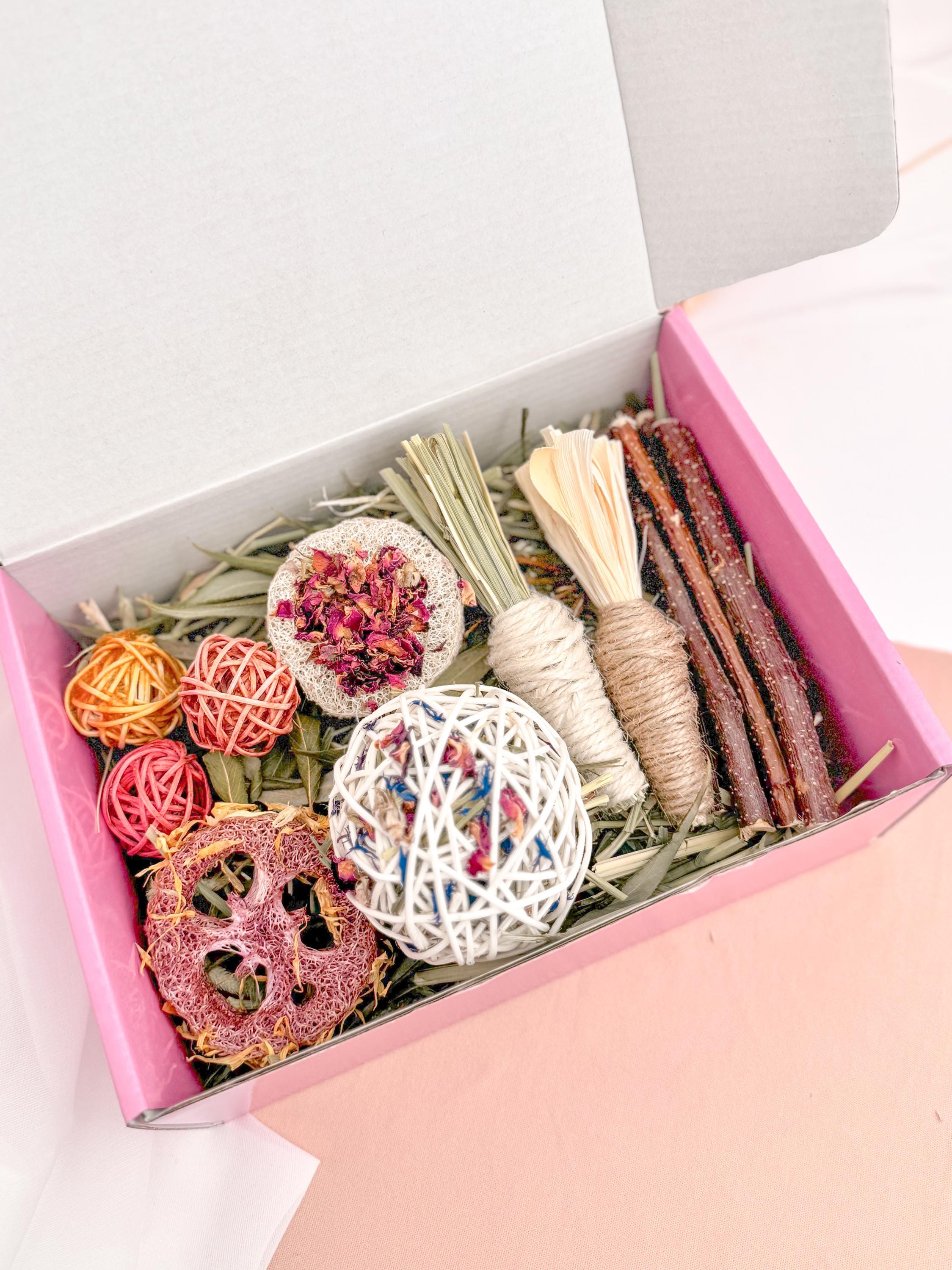Caja para el aburrimiento de los conejos / Un campo de delicias para masticar / Caja de búsqueda de alimentos para animales pequeños / Caja de búsqueda de alimentos para conejillos de indias / Caja de juguetes para chinchillas y hámsteres