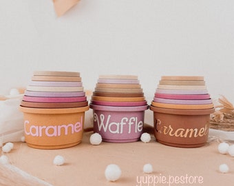 Bunny Stacking Cups: Wheat Straw Rabbit Toy, Pet Enrichment