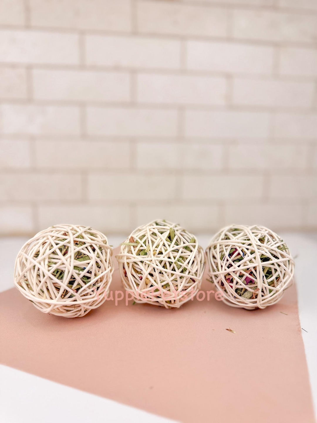 Stuffed Rattan Balls for Rabbits | Bunny Chew Toy With Herbal Forage ...