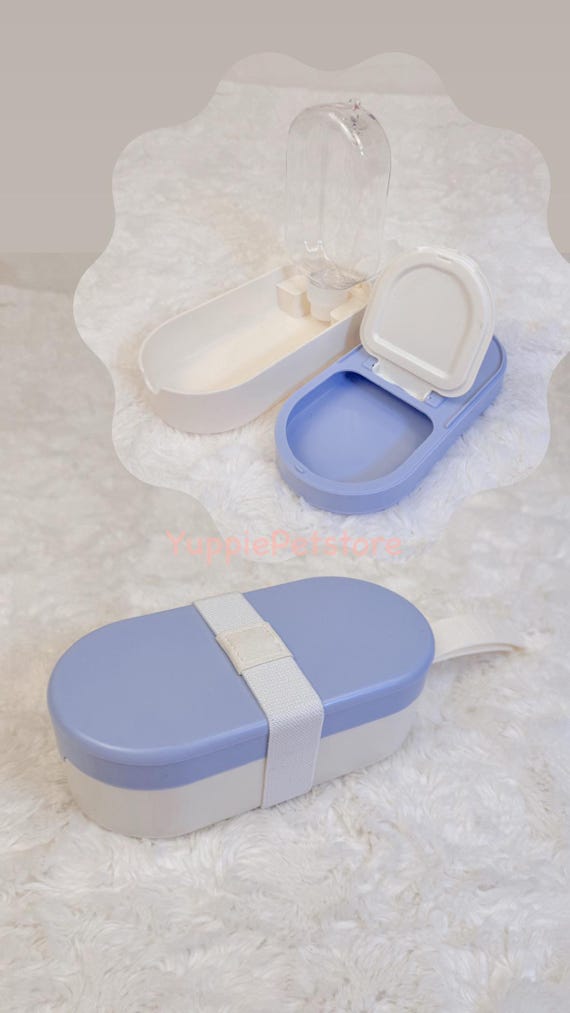 2-in-1 Portable Pet Water Bottle & Food Feeder: Travel Dog Cat Bowl