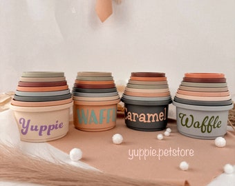 Bunny Stacking Cups: Wheat Straw Rabbit Toy, Pet Enrichment