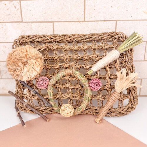 Rabbit Boredom Board | A Field of Chew Delights | Small Animal Busy board | Busy Bunny Forage Box |Toy box for guinea pig chinchilla hamster