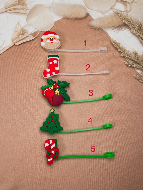 Christmas Straw Cover christmas Stanley Straw Topper Santa Straw Topper Straw  Cover Straw Buddies Stanley Accessories Straw Plug 