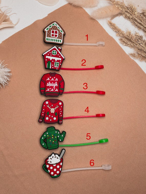 Christmas Straw Cover christmas Stanley Straw Topper Santa Straw Topper  Straw Cover Straw Buddies Stanley Accessories Straw Plug 