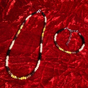 Autumn inspired Beaded Choker & Bracelet set