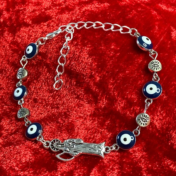 Santa Muerte Evil Eye Bracelet| Handmade Santa Muerte Bracelet| Santa Muerte Jewelry| Protection Bracelet