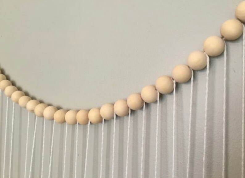 Wood Bead and Tassel Garland Yarn Garland Nursery Decor Etsy