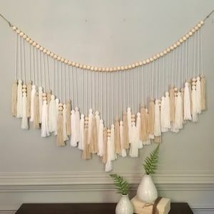 Above Crib Garland | Nursery | Above Bed Decor | Nursery Decor |  | Boho Nursery | Neutral Nursery Decor | Bead Garland | Neutral Garland |