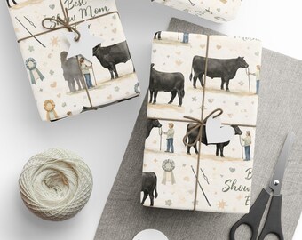 Angus Show Mom Wrapping Paper | Mothers Day Farm Gift Wrap | Cattle Show Mom Gift | Livestock Show Gift Wrap | Farm Mom Present Paper