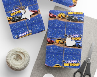 Legend Race Cars Happy Birthday Wrapping Paper | Motorsport Birthday Wrap