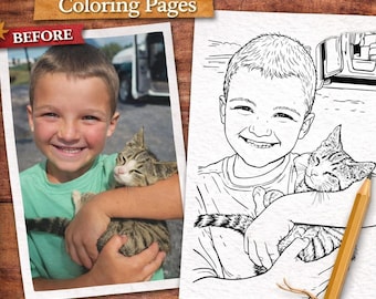 Personalized Coloring Book From Your Photo | Custom Coloring Pages | Turn Any Picture Into a Coloring Book | Printable Digital Download Gift