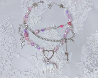 Kawaii dreamy princess beaded necklace