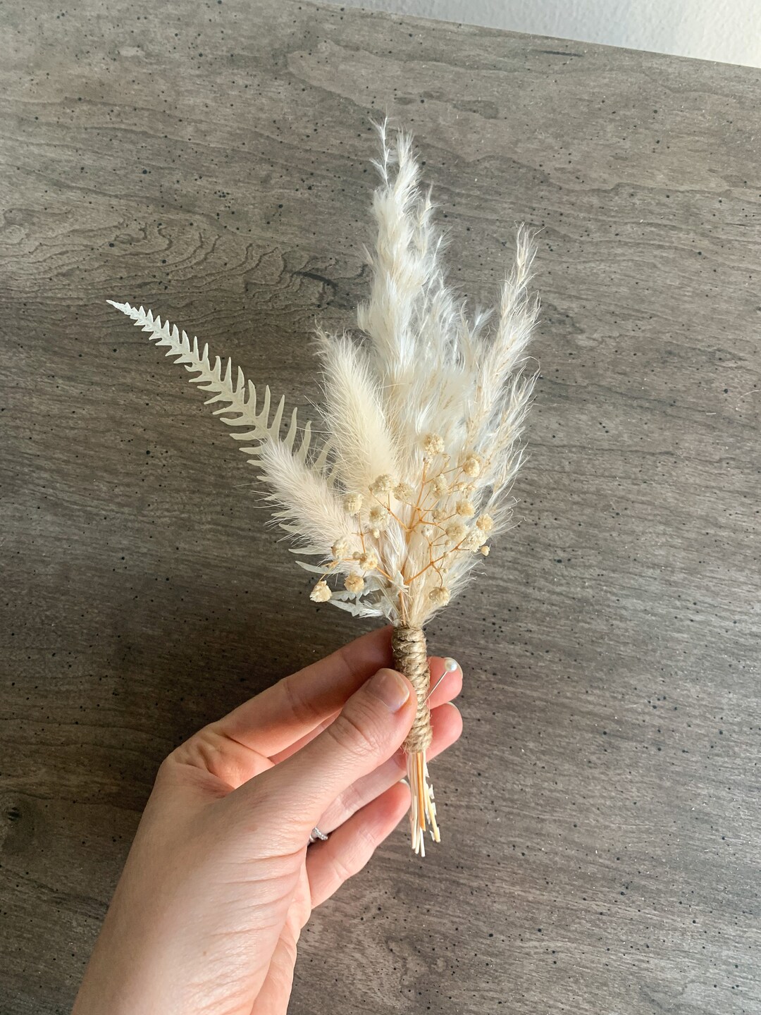 Pampas Grass Boutonniere Boho Boutonnieres Rustic Etsy