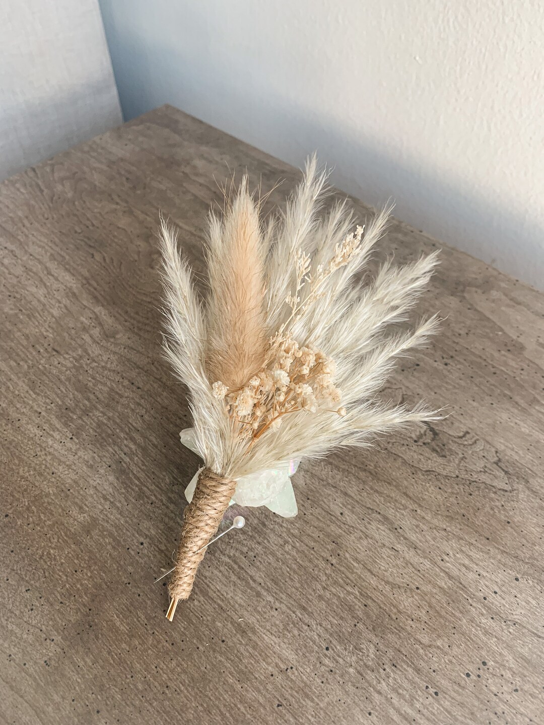 Pampas Grass Boutonniere, Boho Boutonnieres, Rustic Boutonniere, Dried