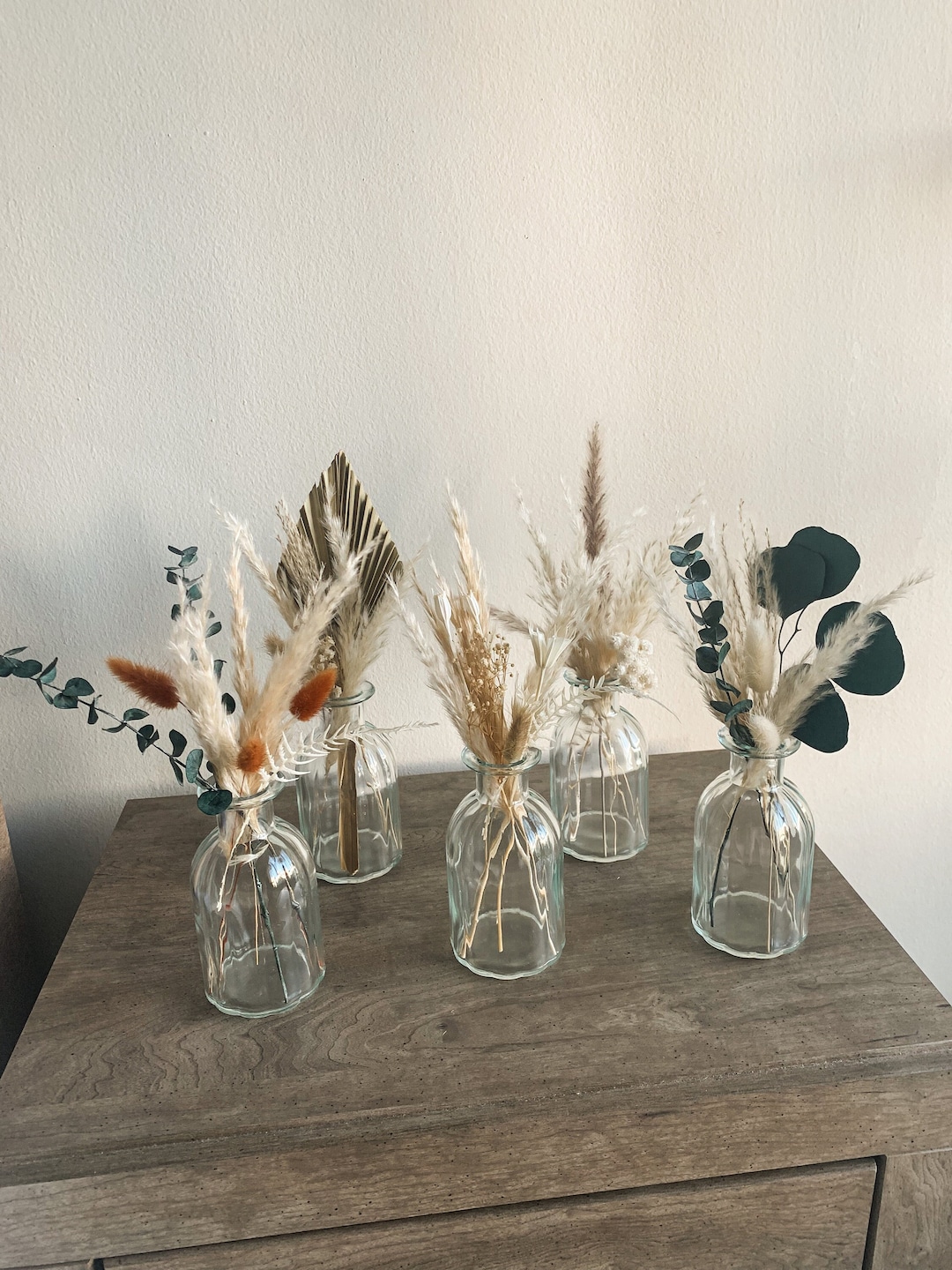 Small Vase With Dried Flowers, Small Dried Flower Bouquet, Boho Wedding