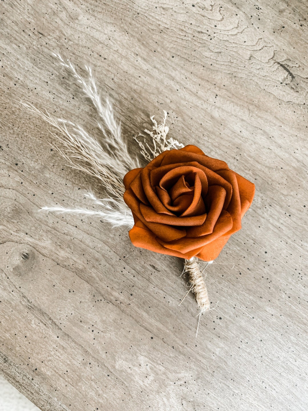 Rose Boutonnières, Pampas Boutonniere, Boho Boutonnieres, Rustic  Boutonniere, Boho Wedding, White, Orange, Pink, Burgundy and Other Colors 