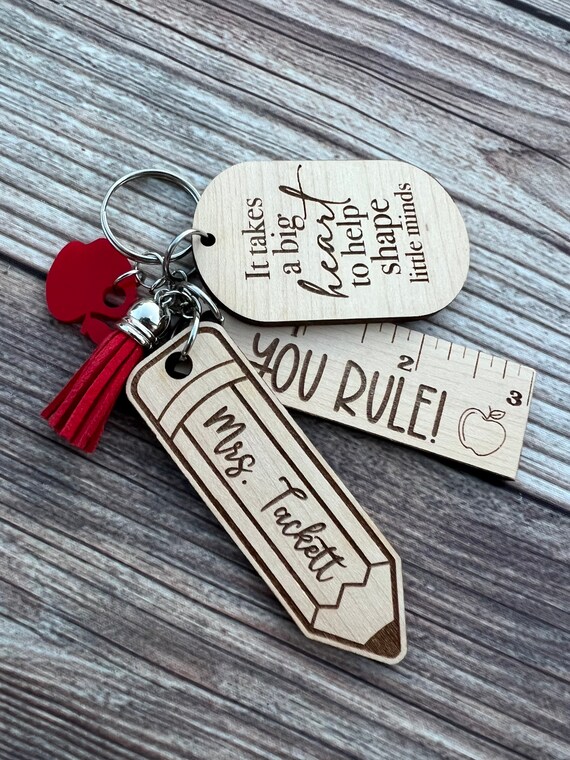 Teachers Keychains Teacher Personalized Keychain Teacher Etsy