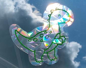 Suncatcher Sticker Dinosaurier | Sonnenfänger für einen schönen Regenbogen | Fenster Aufkleber | Fensterdeko