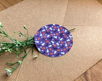 Paquete de 5 pegatinas de regalos de Halloween | Adhesivo resistente al agua para etiqueta de regalo de papel de regalo