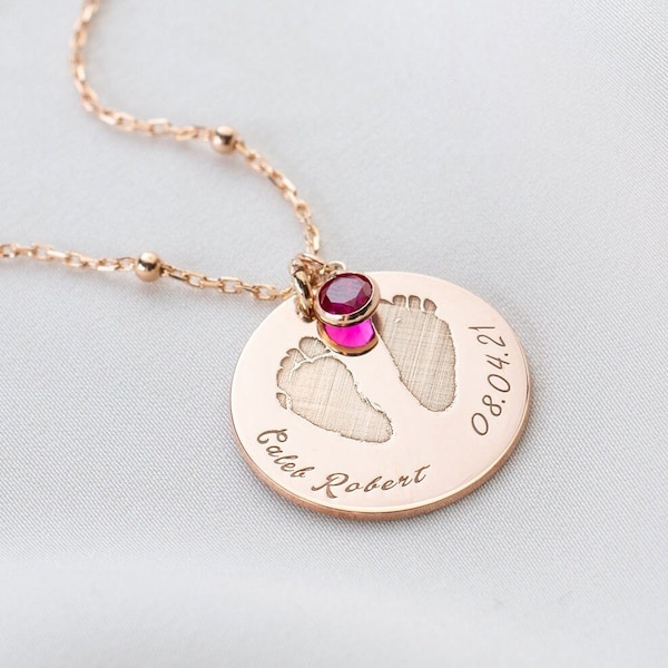 Footprint Necklace for Baby Etsy