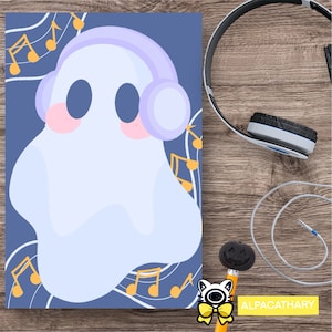 NOTEPAD ghost with headphones 50 pages