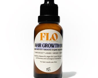 Organic Hair Growth Oil – Rosemary, Castor, Batana for Scalp, Lashes, Brows, Beards