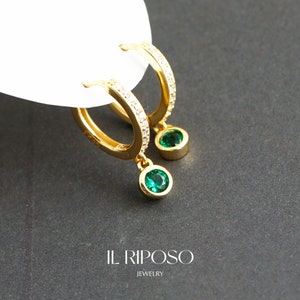 Crystal Earrings Drop Hoop Earrings in 