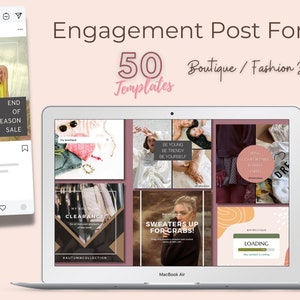 50 Fashion Lover Post and Instagram Story Templates| Boutique Instagram Business Booster Template| Minimalist Templates for IG| Fashion IG