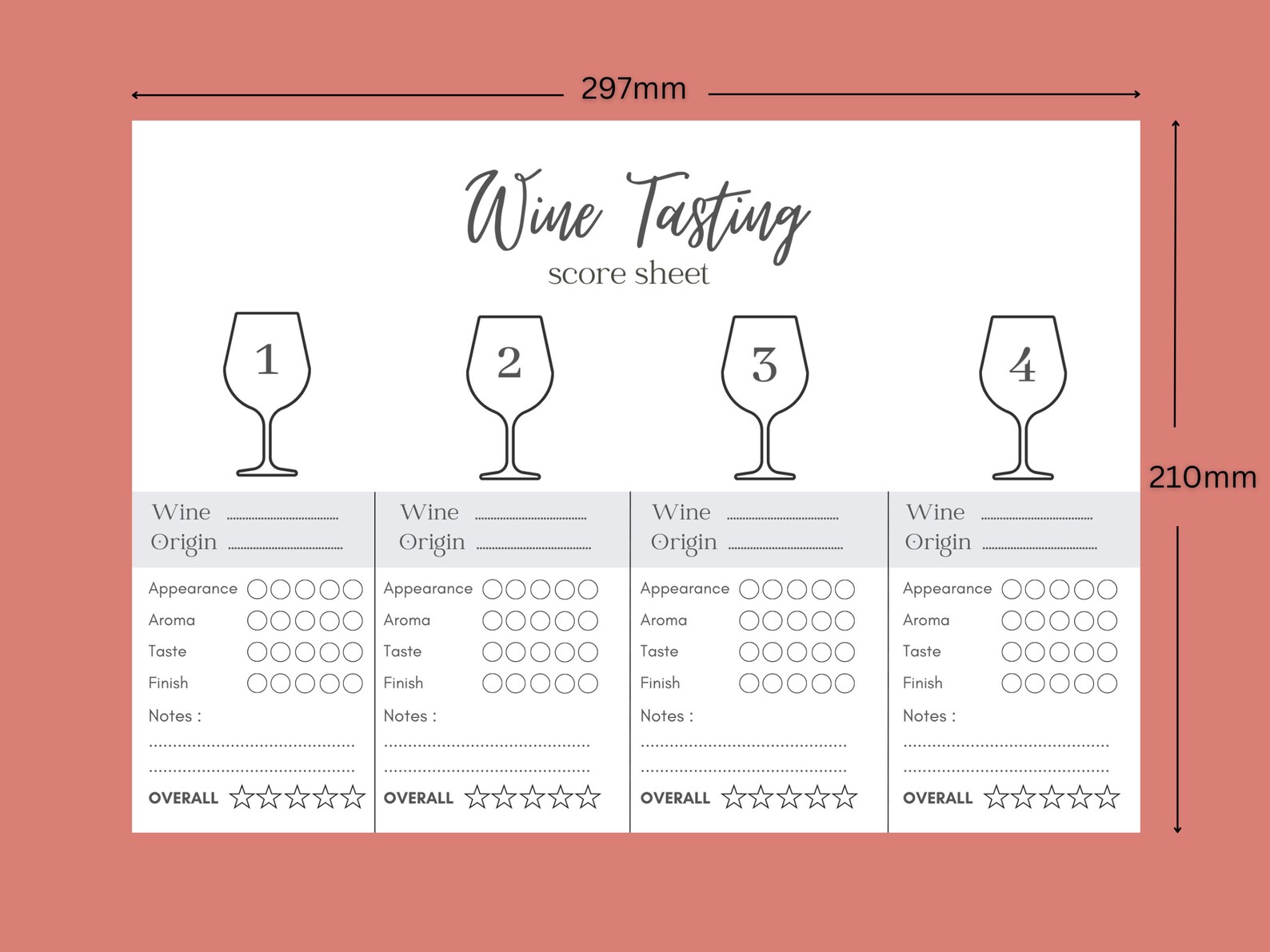 Wine Tasting Score Card Printable Wine Tasting Party Sheet Wine 