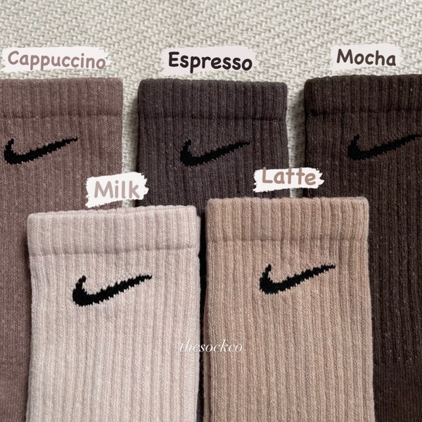 Nike Crew Socks | New Balance | Hand-dyed | Neutral | Nude | Browns | Aesthetic | Unisex | Birthday | Gift | Christmas | Stocking filler