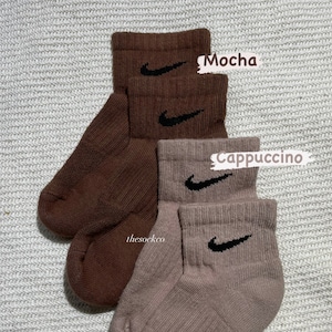 Nike Ankle Socks | Ankle | Hand-dyed | Custom Nike | Neutral | Browns | Aesthetic | Streetwear | Unisex | Birthday | Gift