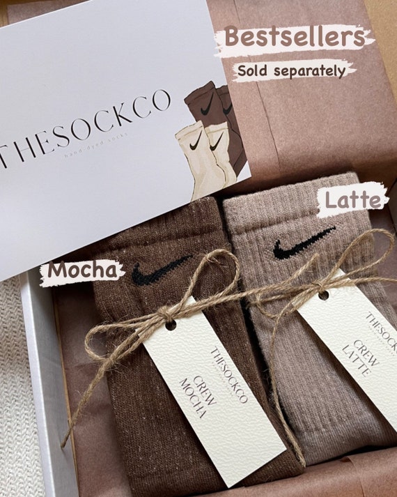 Nike Crew Socks New Balance Hand dyed Neutral Nude Browns Aesthetic Unisex Birthday Gift Christmas Stocking Filler Etsy