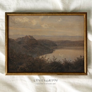 Lake View, Italy - Vintage Landscape Art - Moody Landscape Painting - Gallery Wall Art - Home Interior Decor - Physical Art Print