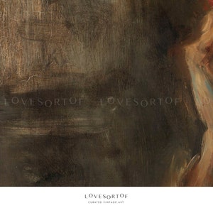 Contemplation - Vintage Art Print - Portrait Painting - Gallery Wall Art - Living Room Decor - Physical Wall Art image 3