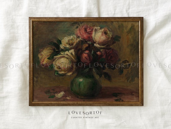 Romantic Roses Vintage Painting Art Rose Still Life - Etsy
