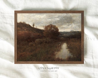 Ein Herbsttag - Vintage Landschaft Kunst - Home Decor - Natur Malerei - Herbst Landschaft Malerei - Physischer Druck