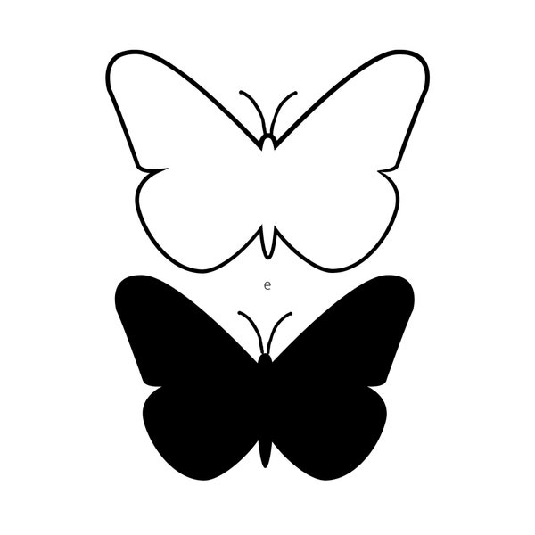 Digital Download - Simple Butterfly, Wall Art, Home Decor, silhouette butterfly, Printable, Minimalistic, black and white, modern design