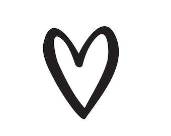 Digital Download - Simple Black Heart , Wall Art, Home Decor, Black Lettering, Printable, Minimalistic, black and white, modern wall art