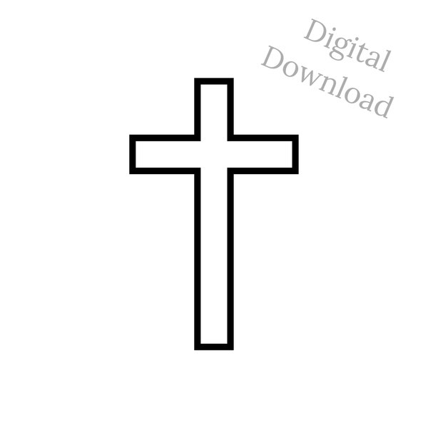 Digital File - Cross, Religious, Cross symbol, Instant Download, Jesus, Christian, Catholic, Crosses Clipart, Digital Download