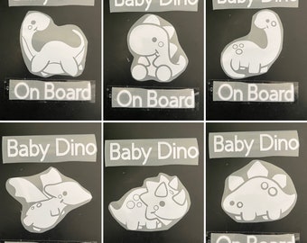 Baby on board car decals Dino