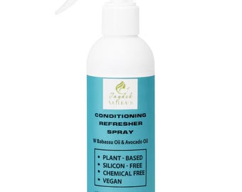 Moisturizing Leave-In Conditioning Spray – Vegan Curly Hair Detangler for 3B–4C Coily and Kinky Hair, Frizz Control
