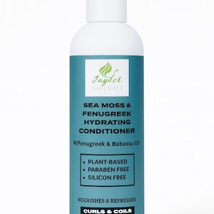 8oz Sea Moss and Fenugreek Conditioner – Natural Moisturizing Hair Treatment, Hydrating Conditioner for Curly, Coily & Textured Hair