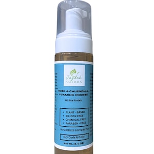 Rose & Calendula Foaming Hair Mousse, Natural Hair Styling Foam, Volumizing, Hydrating, and Nourishing, Sulfate-Free, Lightweight,Non-Greasy