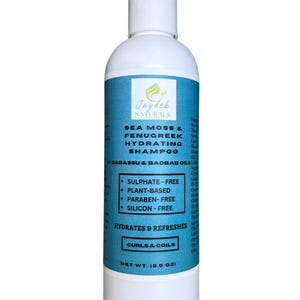 220 ml Sea Moss Fenugreek Hydrating Shampoo – Natürlicher feuchtigkeitsspendender Haarreiniger – nährend, stärkend, schwefelfrei für trockenes geschädigtes Haar
