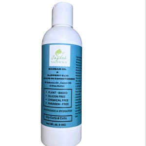 8oz Baobab Oil and Slippery Elm Leave-In Conditioner | Nourishing & Moisturizing | Light weight leave-in |Aloe vera conditioner